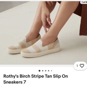 Rothy’s Slip on Sneaker Birch Stripe Tennis Shoe Women’s 8 EUC Spring is coming!